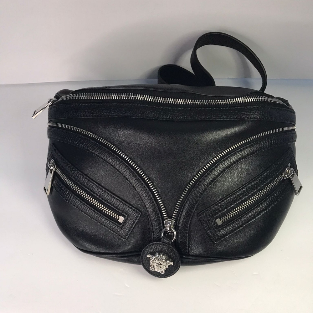 New 💯  Authentic Versace Moto Leather Belt Bag - Picture 16 of 17